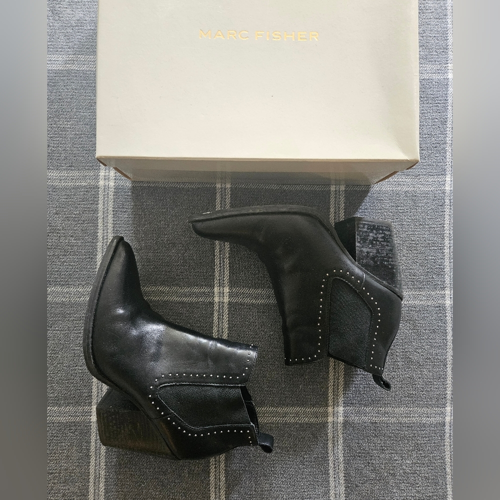Marc Fisher Bellie Ankle Boots w Stud Detailing